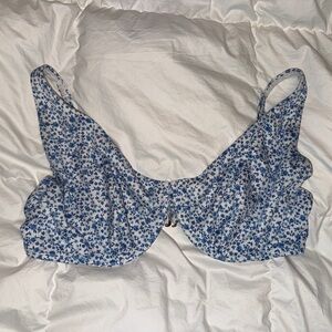 Hollister Blue Floral Bikini Top